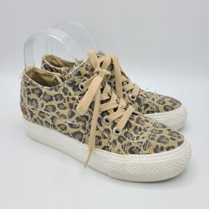 Blowfish Malibu Leopard Cheetah Print Platform Sneakers 7.5